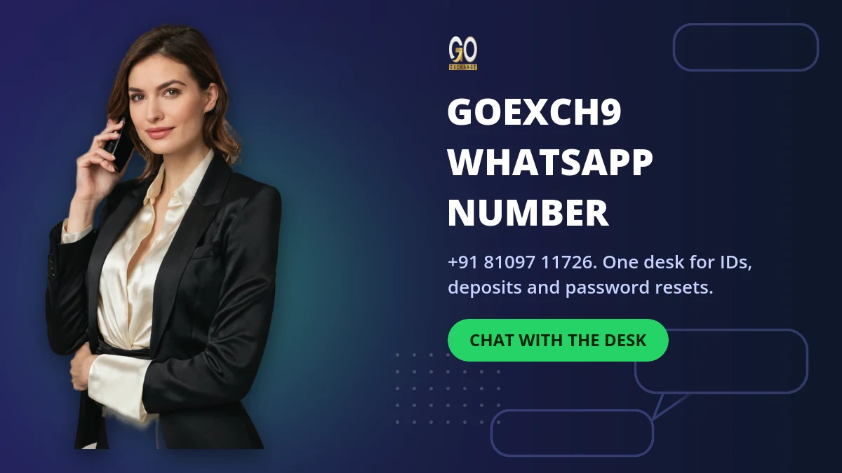 GoExch9 WhatsApp number +91 81097 11726 customer care desk banner